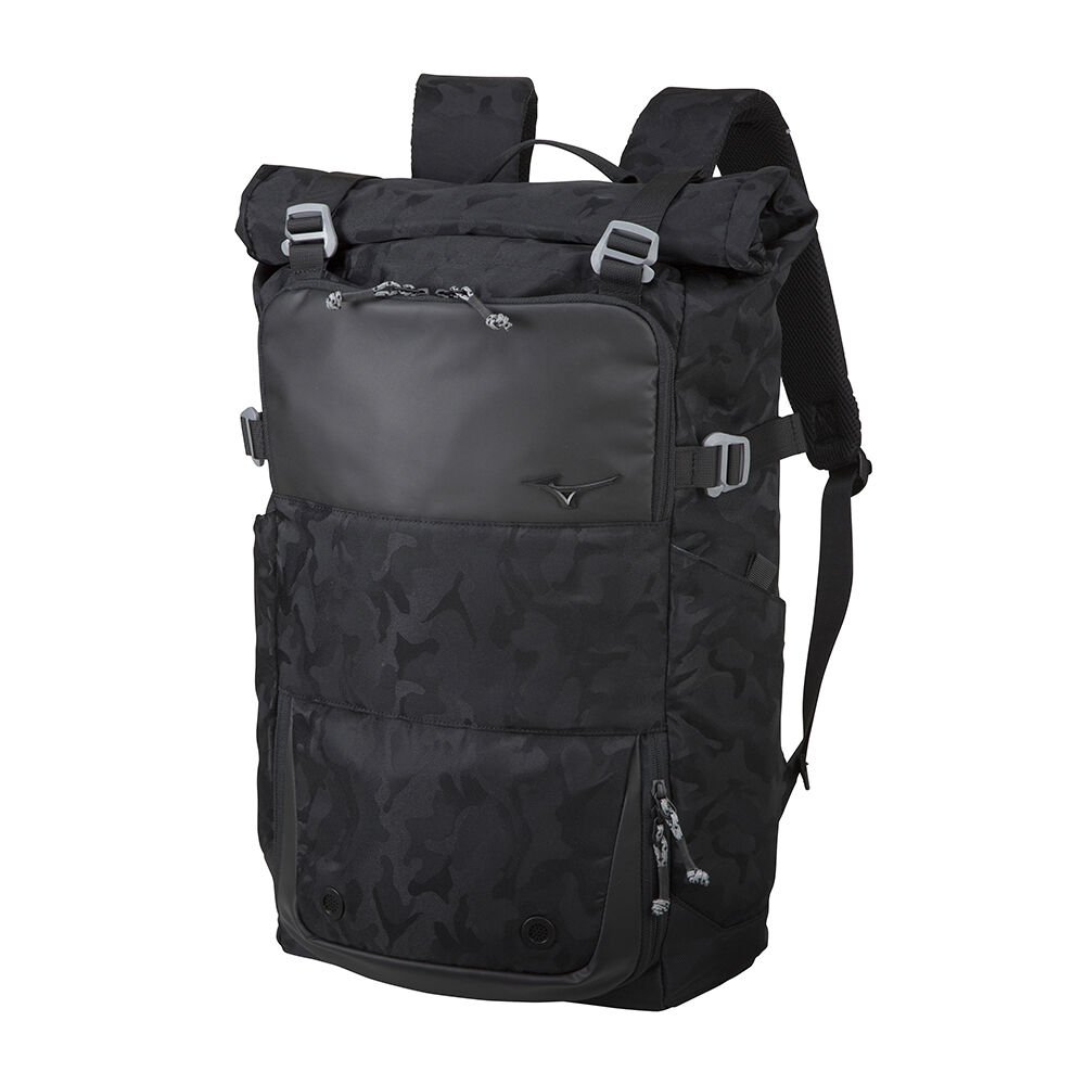 Bolsa Mizuno Style (28L) Hombre Negras Camuflaje España CQYU-78619